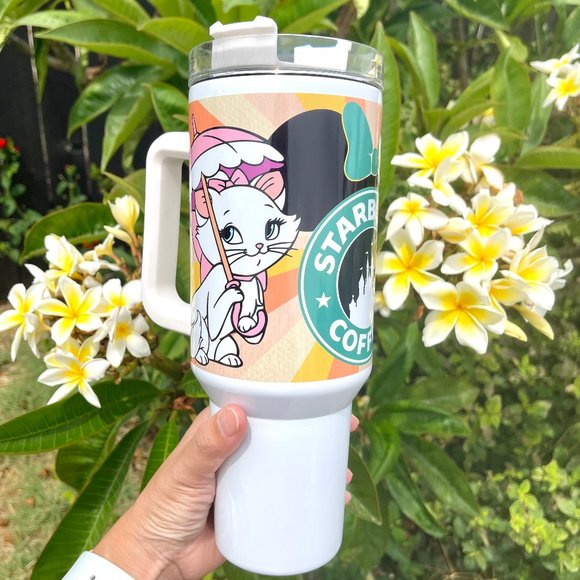 Disney Starbucks The Aristocats Marie 40 oz Tumbler/Water bottle/Mug wit… - Picture 3 of 8